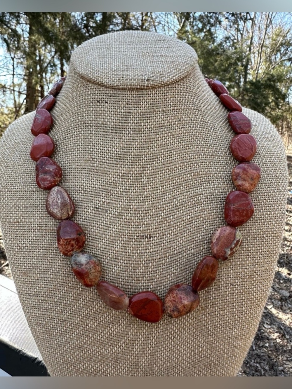 Jay King Signed Red Jasper Sterling Silver Adjustable Necklace